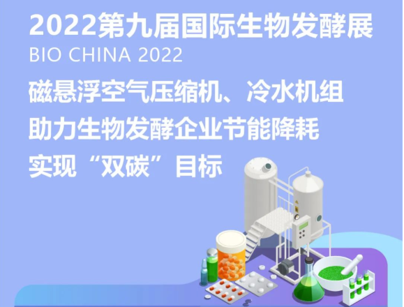 第九屆國際生物發酵展丨磁懸浮空氣壓縮機、冷水機組助力生物發酵企業節能降耗，實現“雙碳”目標